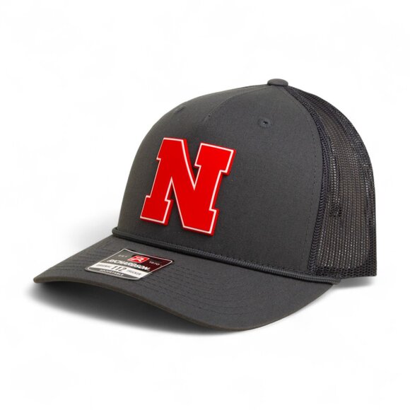 Nebraska Cornhuskers Scarlet 3D Snapback Trucker Rope Hat- Charcoal - Picture 1 of 3